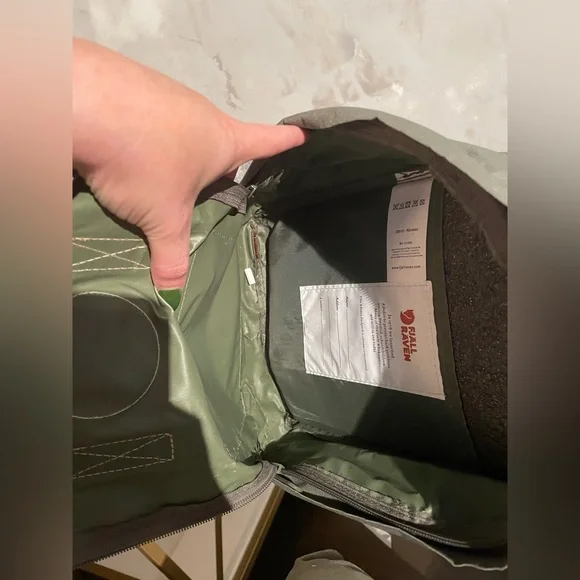 Fjallraven Kånken Olive Backpack with Burgundy Straps - Picture 6 of 6